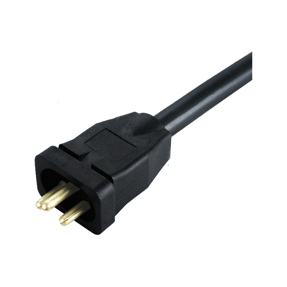 FT-08 steker pin tiga inti persegi tiga putaran standar AS kabel listrik bersertifikasi UL